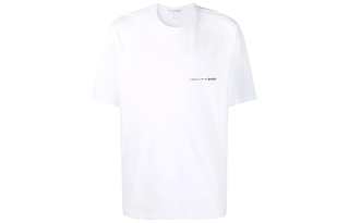 CDG T Shirts Men's White Crew Neck Moderate Straight Fit