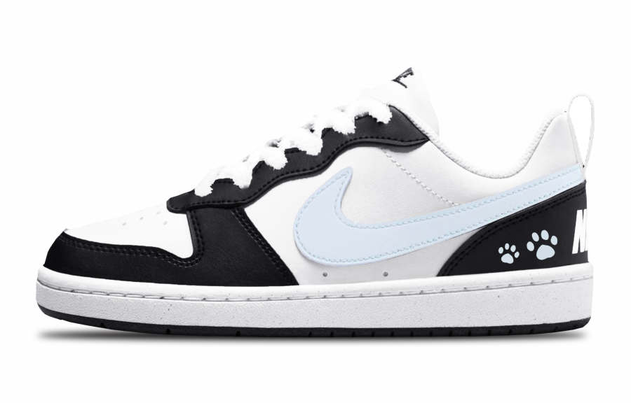 Nike Nike Court Borough Black With Blue Print Low top Kids' Skateboarding Shoes Black Teenagers