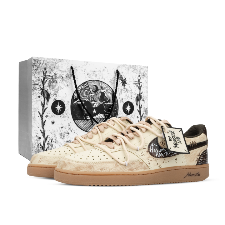 Nike Nike Court Vision Monster Lab, Paris Old Tune Low top Skateboard Shoes Unisex Beige Brown