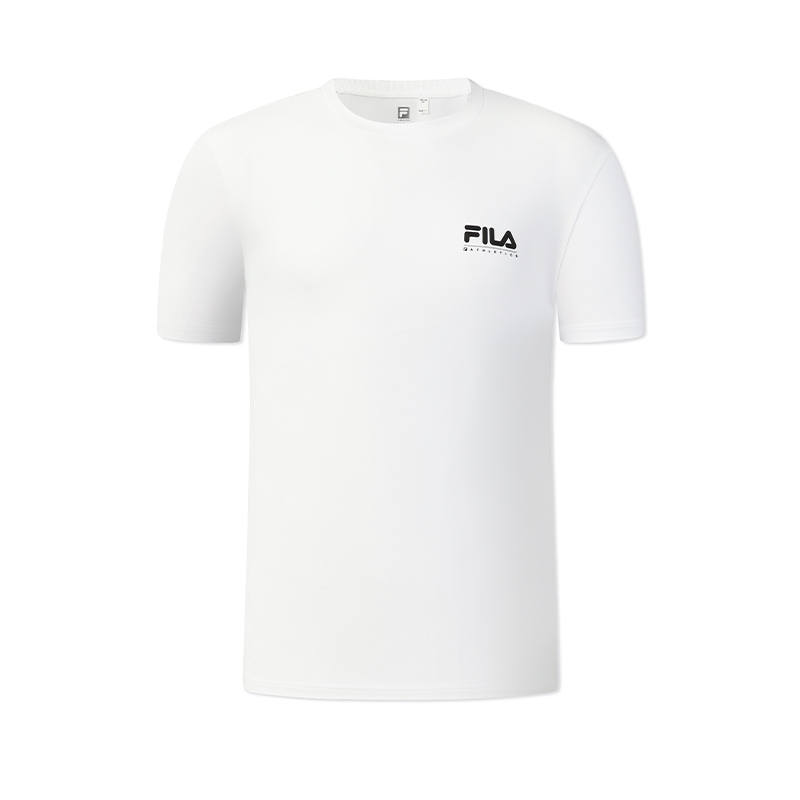 FILA Fitness T Shirts Men's Jade White Crew Neck Moderate