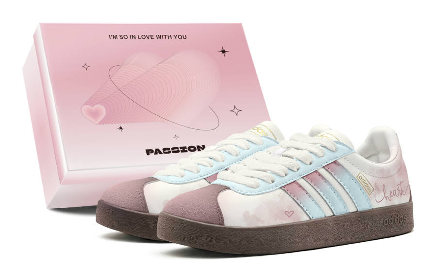 Adidas Adidas VL COURT 2.0 Romantic Treatment, Soft Matte Qinglan, Gradient Blended, Soft Sweet Style, Vintage Fashion