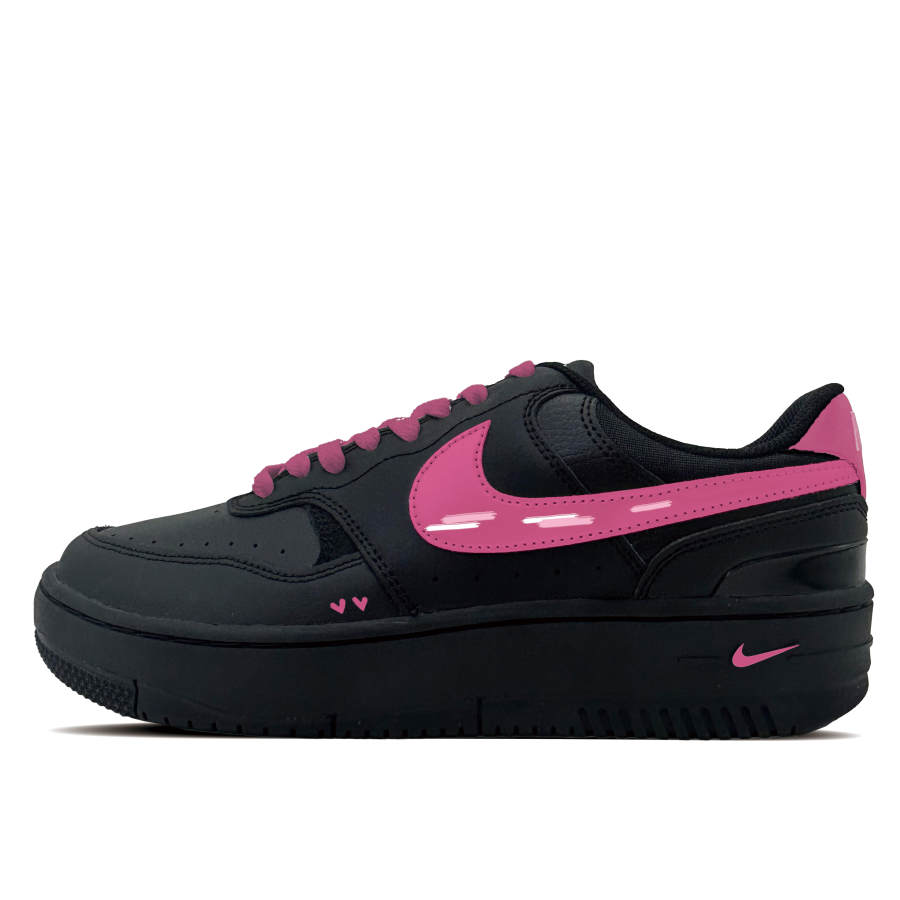 Nike Nike Gamma Force Crimson Pink Synthetic Leather Abrasion Resistant Low top Skateboard Shoes Women's Black