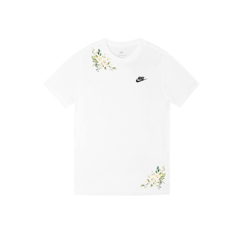 Nike Nike Sportswear T Shirts Men's White Crew Neck Moderate Straight Fit