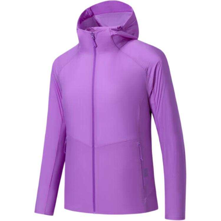 ANTA Jackets Women's Feather Sunset Purple Hooded Thin Soft Shell