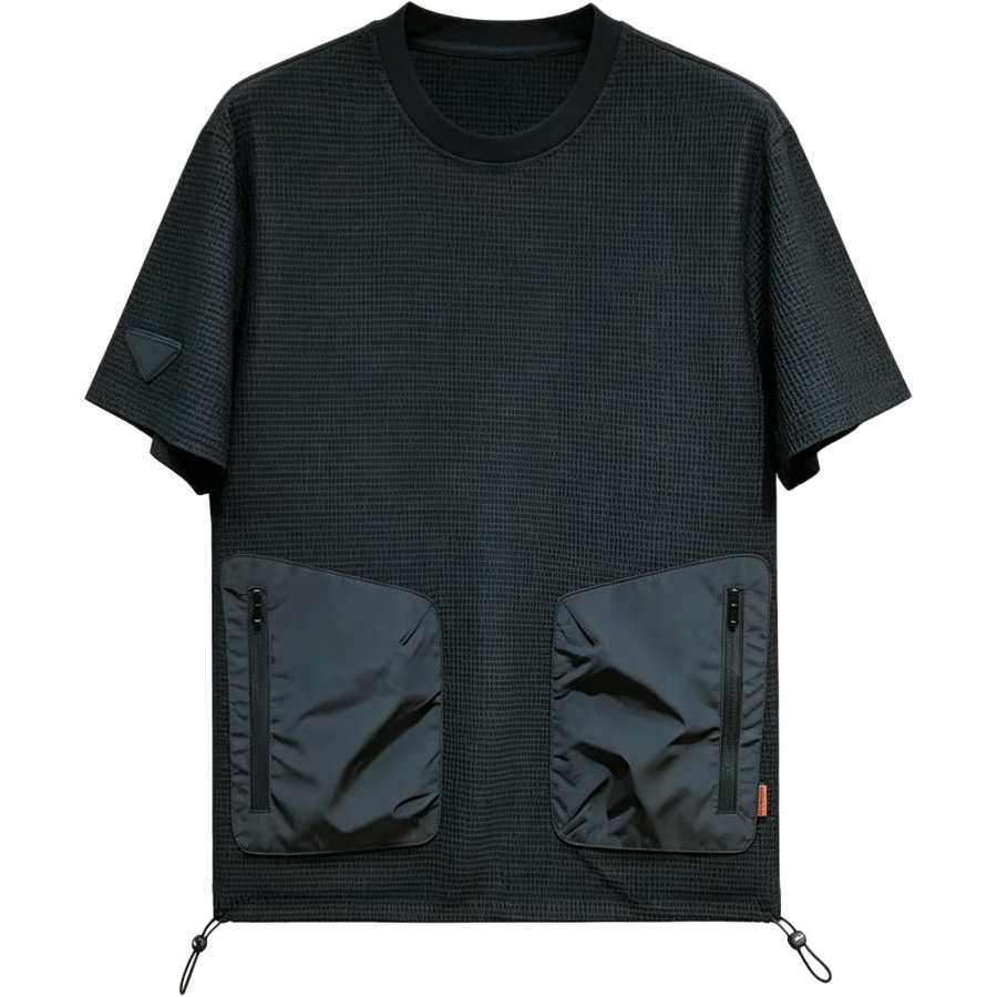 Lnga Landgre T Shirts Men's Black, High Quality Crew Neck Thin Straight Fit