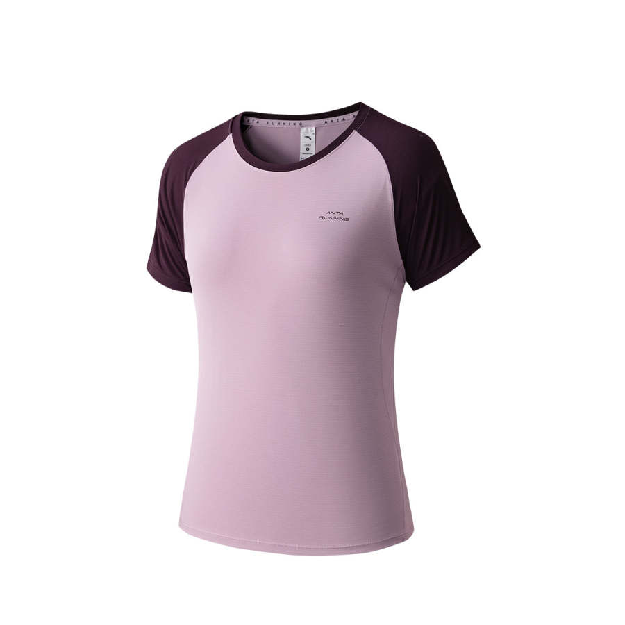 Anta Short Sleeved Knitwear Women's Mystic Rattan Purple