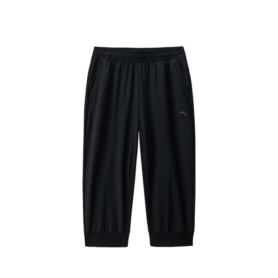 ANTA Anta Knitted Fabric Capri Pants Women's Basic Black
