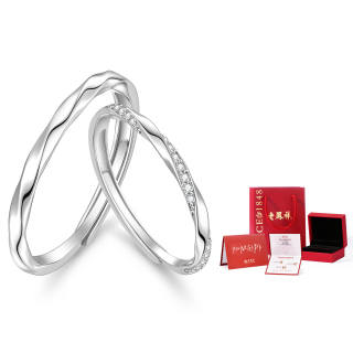 Lao Feng Xiang 925 Sterling Silver Couple Rings Unisex