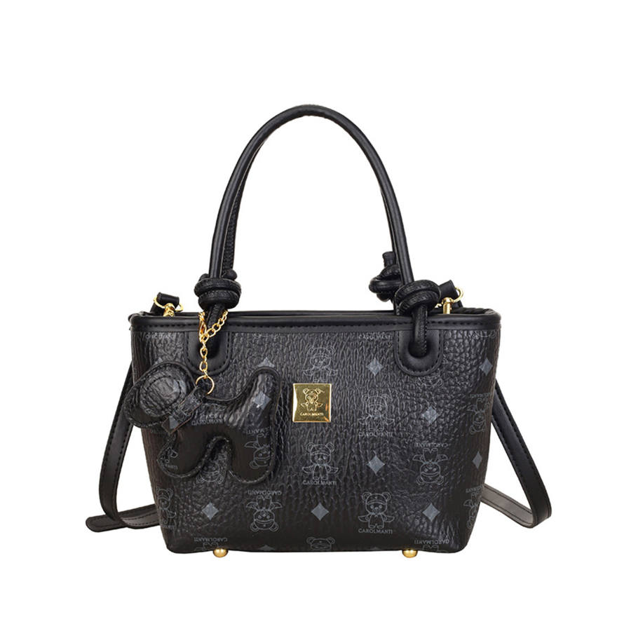 YALU Pu Handbag Women's Black/Ecru/Pink/Brown