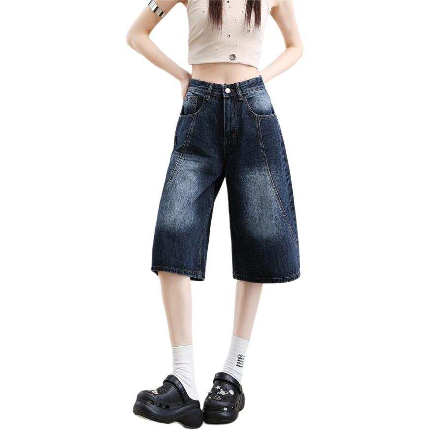 BALENO Denim Shorts Women's Moderate Straight Fit Pants
