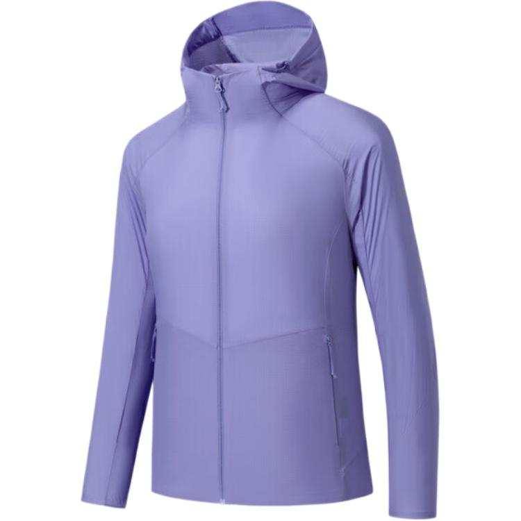 ANTA Jackets Women's Irresistible Purple Hooded Thin Soft Shell