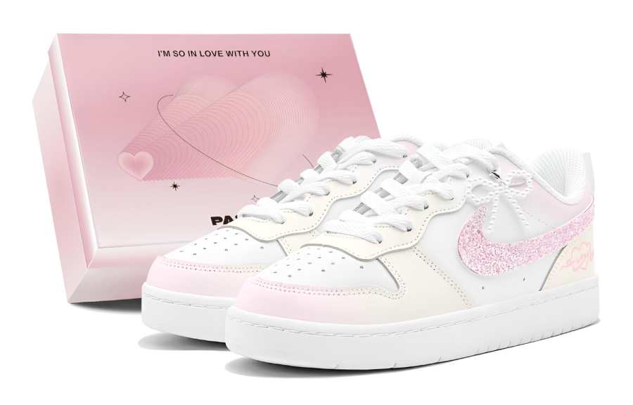 Nike Nike Court Borough Couple's, Romantic Treat, Pink Diamond Sparkle, Sweet Style, Glitter, Grace, Fresh Girlish Style GS