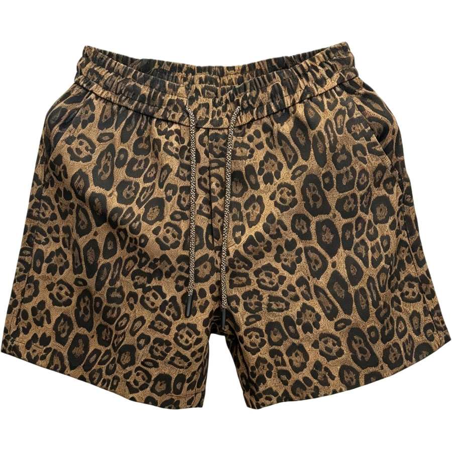 Lnga Landgre Casual Shorts Men's Leopard Print Thin