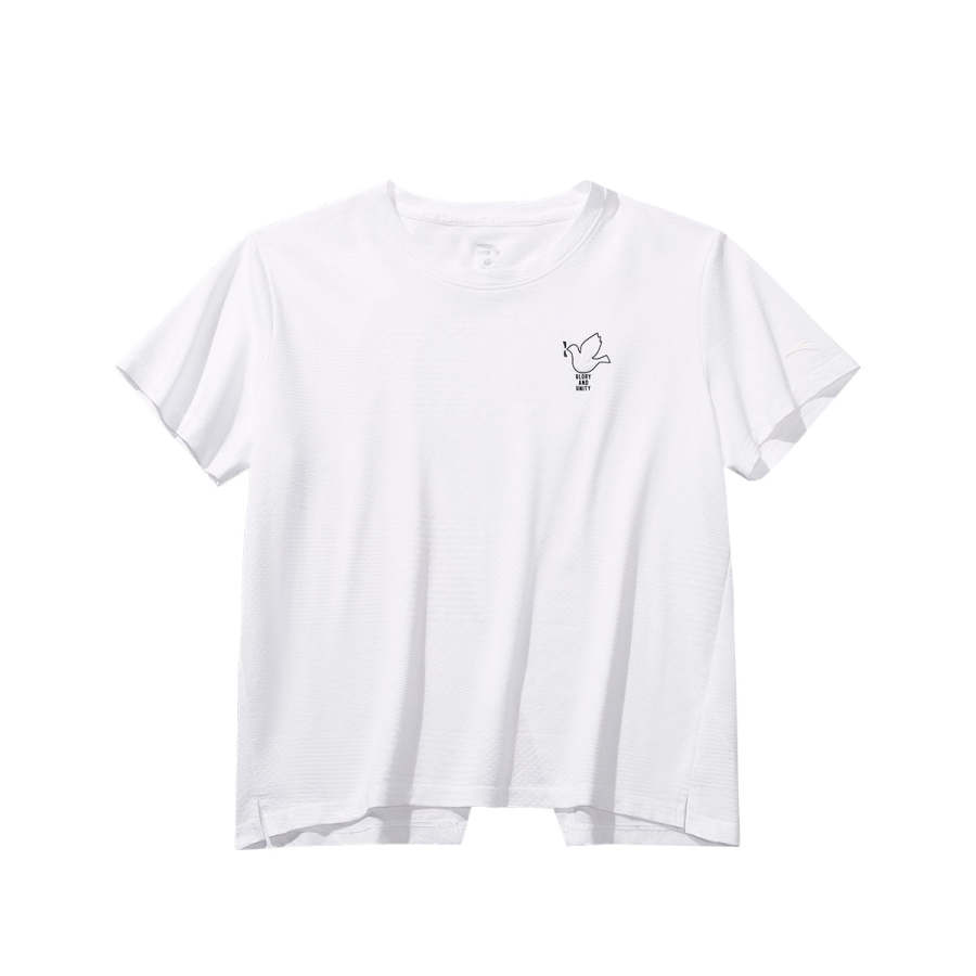Anta Short Sleeved Knitwear Women's Snowflake White