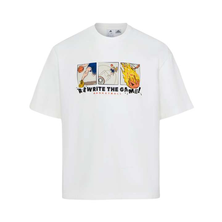 Adidas Adidas BASKETBALL Jerseys Men's White Crew Neck Moderate