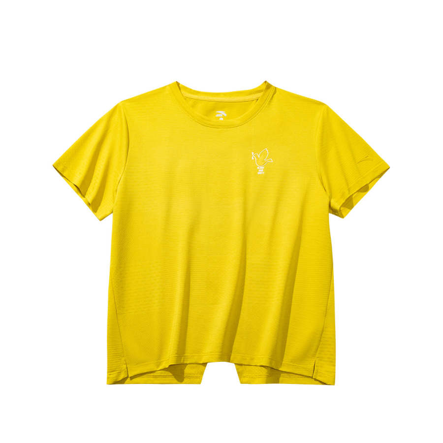 Anta Short Sleeved Knitwear Women's Secret Yellow Green