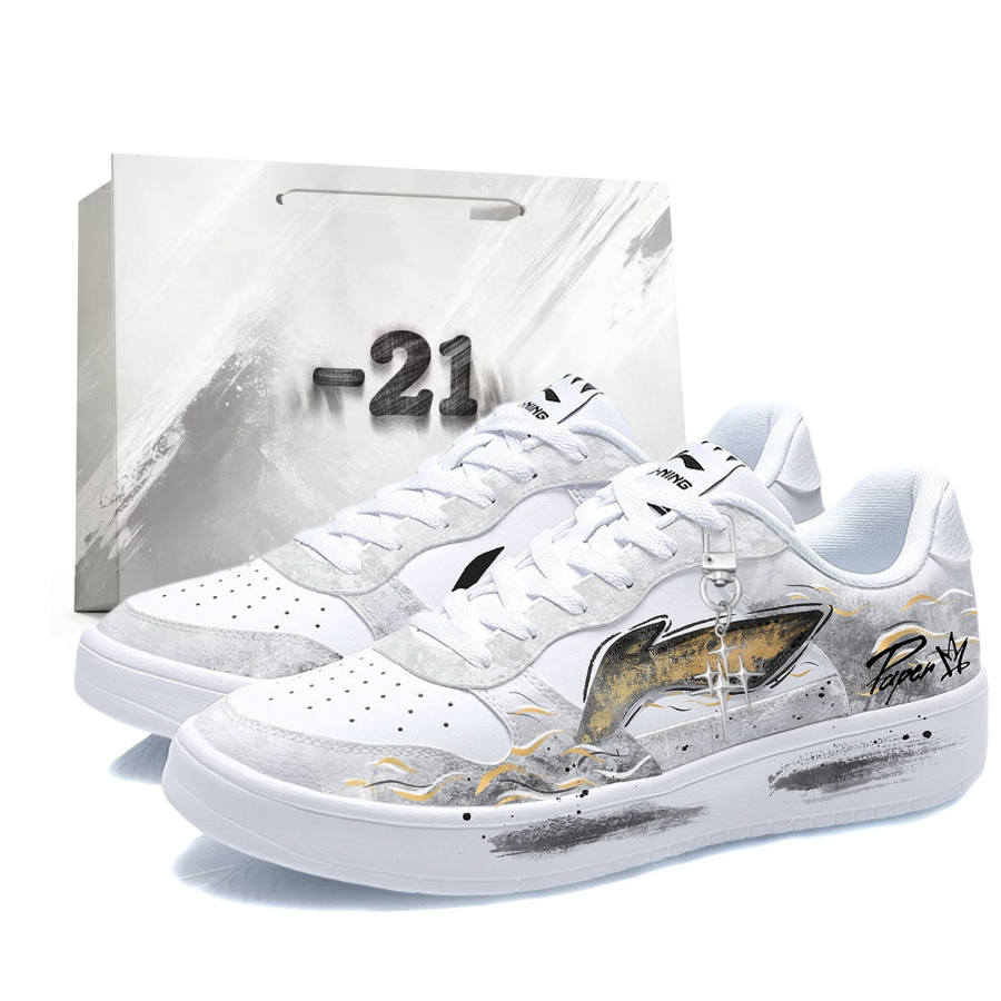 Li-Ning Li Ning Floating Boat Cushioning Height Increasing Abrasion Resistant Slip Resistant Low top Skateboard Shoes Men's