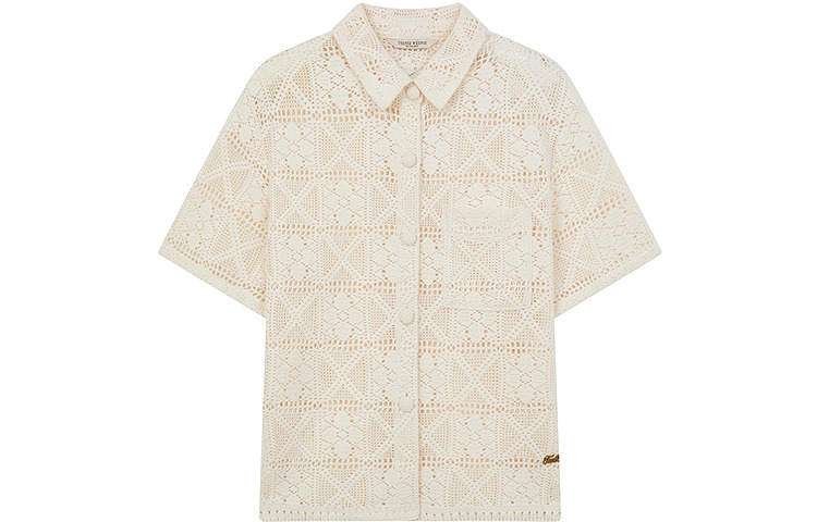 Teenie Weenie Shirts Women's Ivory White Lapel Moderate Other