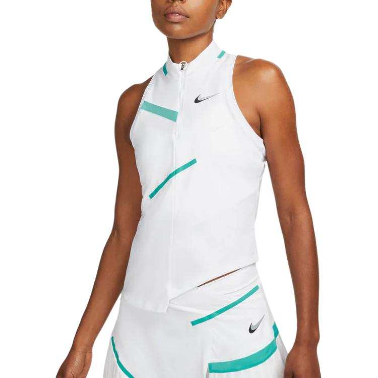 Nike Nike Court Tennis Tops Women's White Stand Collar Moderate