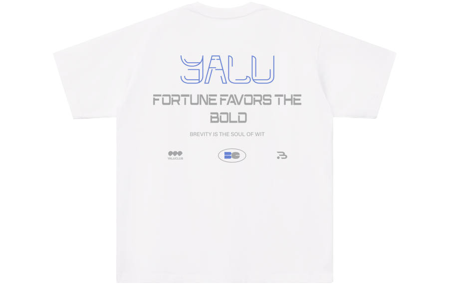 YALU T Shirts Unisex White Crew Neck Moderate Straight Fit