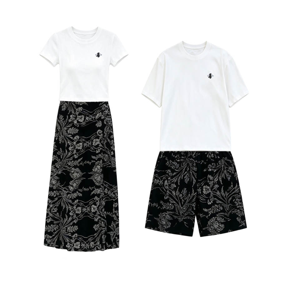 TUSHIFEI Couple Sets Women's Crew Neck Moderate Long