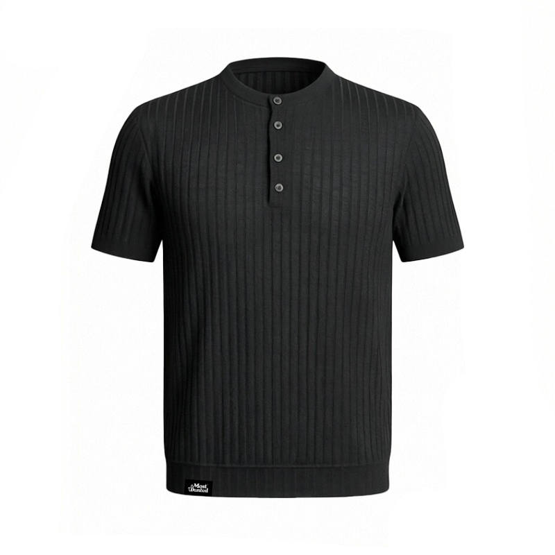 MostwantedLab T Shirts Unisex Henry Collar Thin
