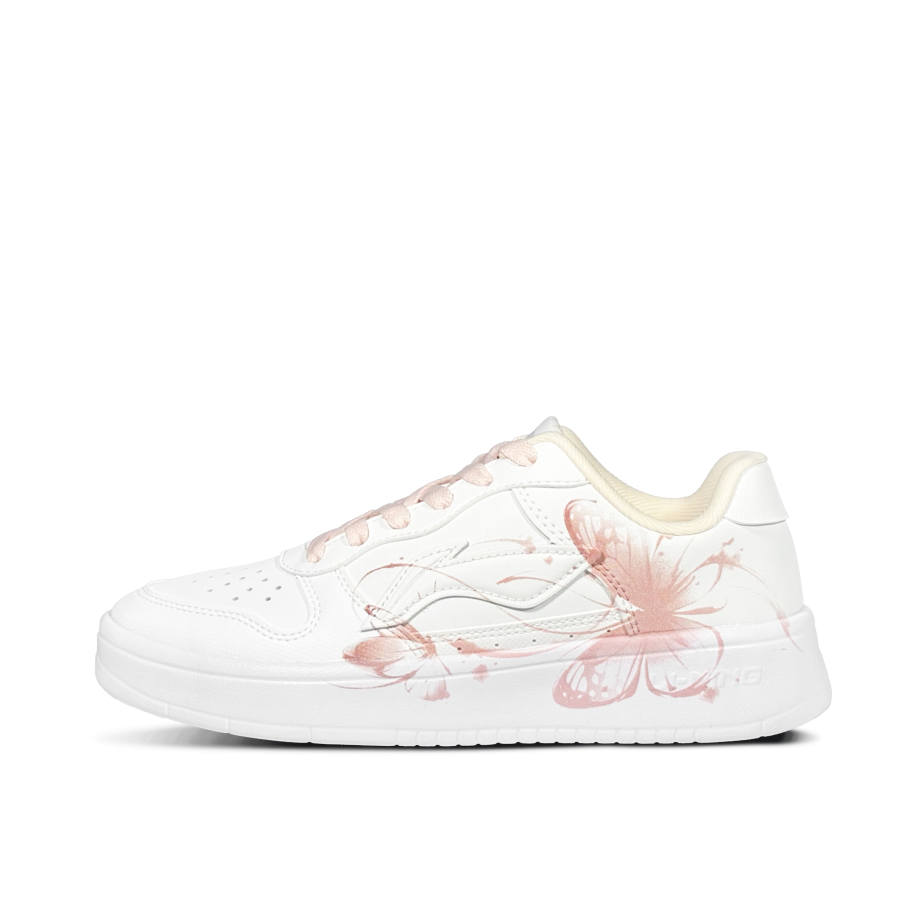 Li-Ning Li Ning Floating Boat Butterfly Shadow And Floral Trace Slip Resistant Height Increasing Low top Skateboard Shoes