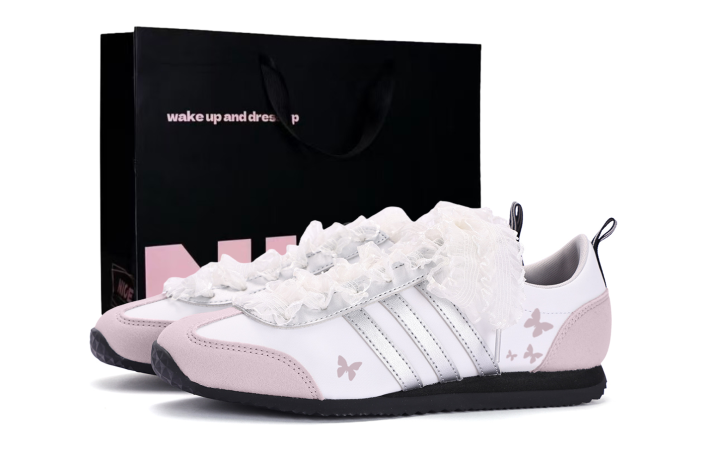 Adidas Adidas VS JOG 2.0 Coverage Slip Resistant Abrasion Resistant Low top German Army Trainers Unisex Pink White