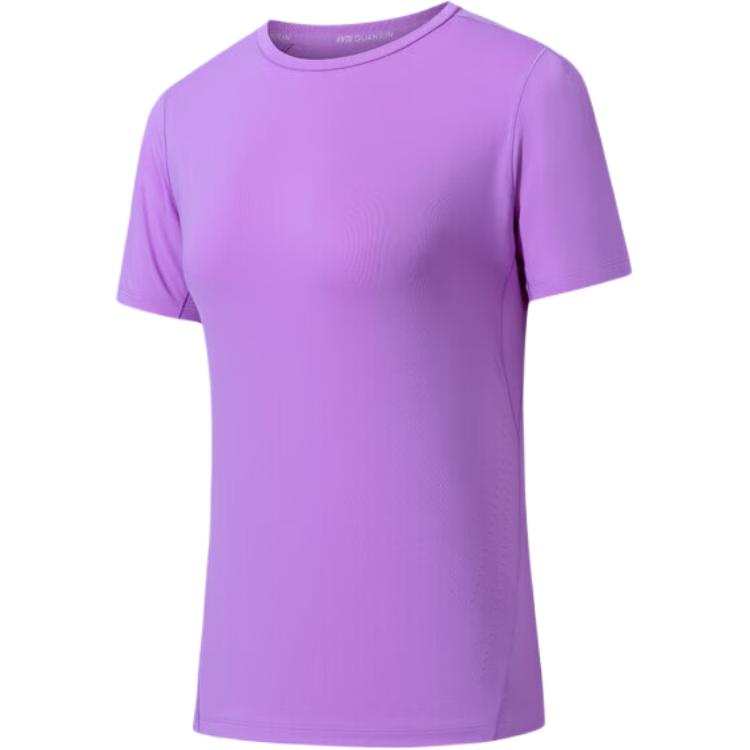 ANTA T Shirts Women's Feather Sunset Purple Crew Neck Moderate Straight Fit