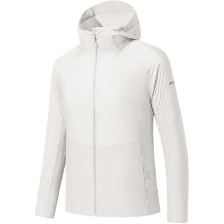 ANTA Jackets Women's Coix Seeds White Hooded Thin Soft Shell