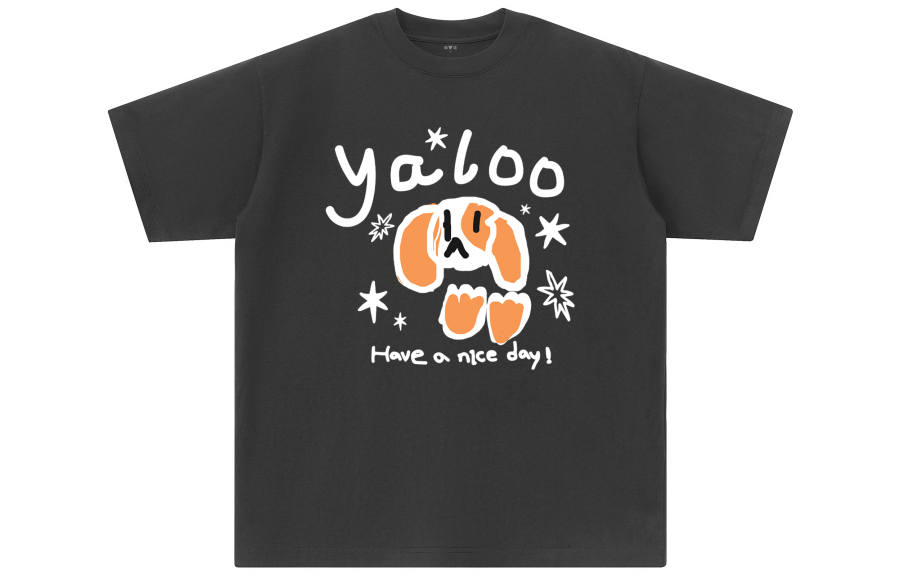 YALU T Shirts Unisex Dark Gray Crew Neck Moderate Straight Fit