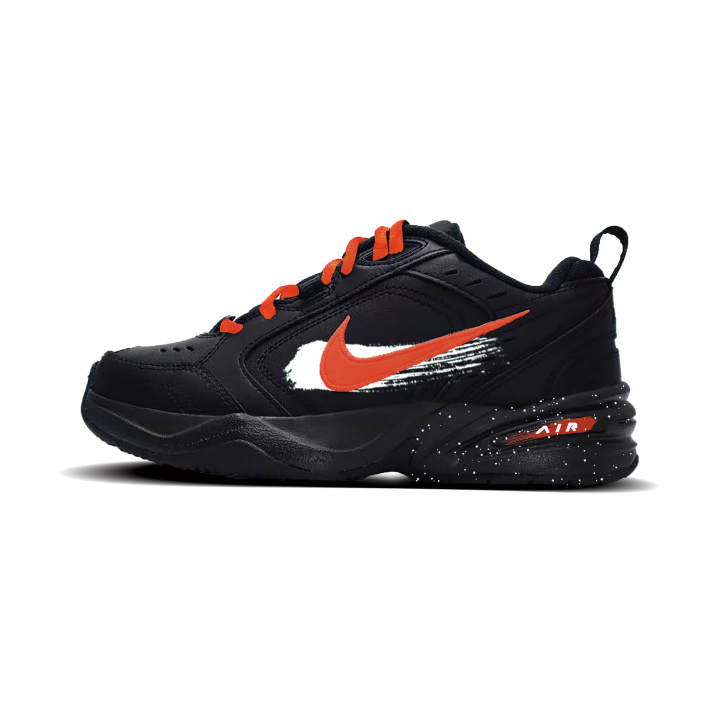Nike Nike Air Monarch 4 Fiery Light Synthetic Leather Slip Resistant Low top Chunky Sneakers Unisex Black