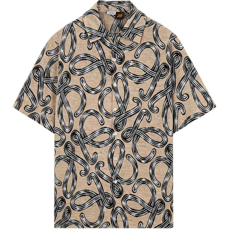 LOEWE LOEWE Shirts Men's Beige Lapel Moderate Other