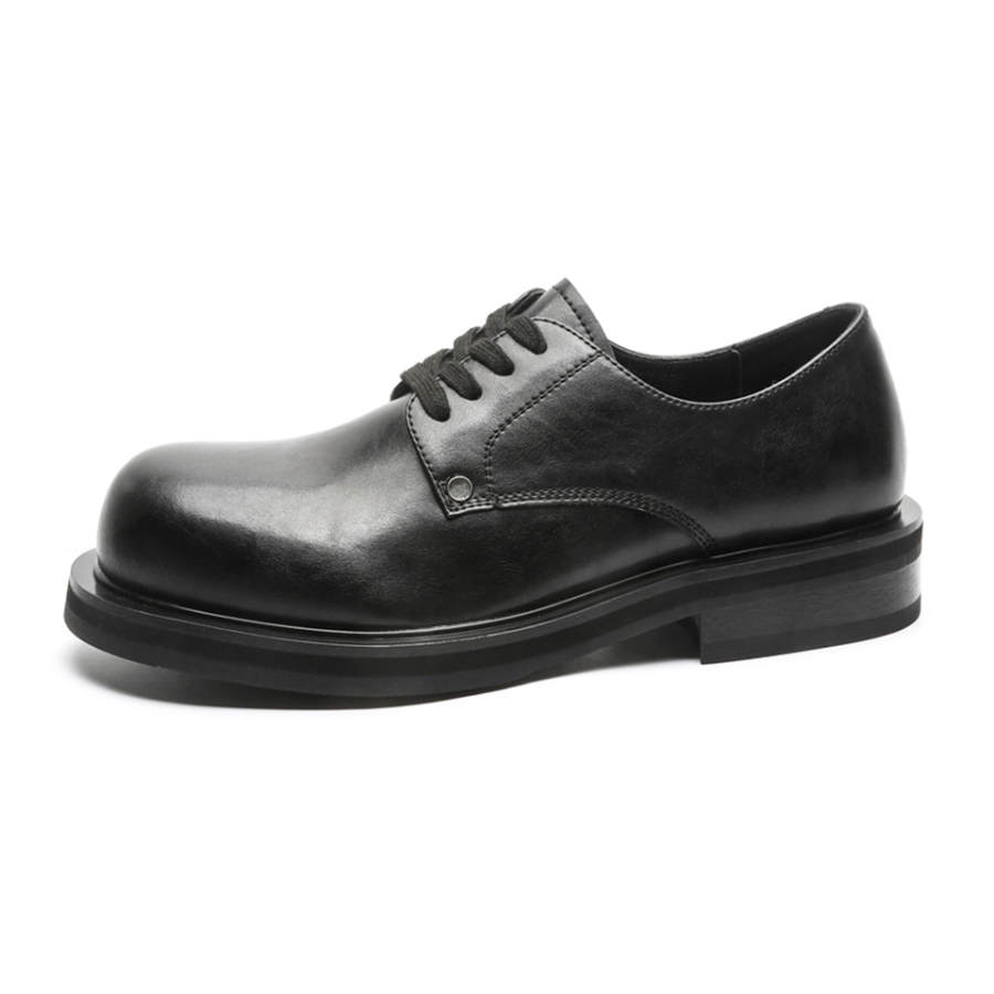 Lanza Fashion Trend Minimalist Style Versatile Business Commuting, Chunky Thick Sole Height Increasing Derby Shoes