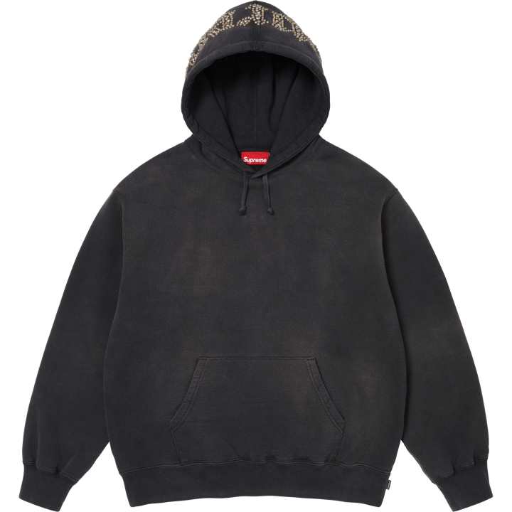Supreme Supreme SS26 WEEK7 Overdyed Studded Hooded Sweatshirt Unisex