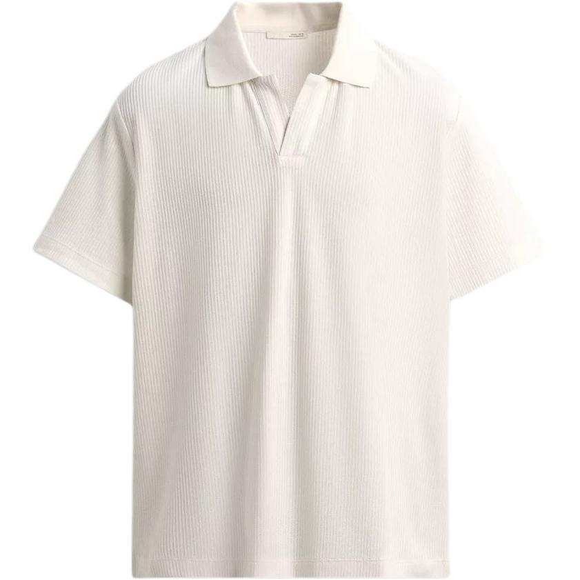 ZARA Polo Shirts Men's Frosted White Lapel Moderate Straight Fit