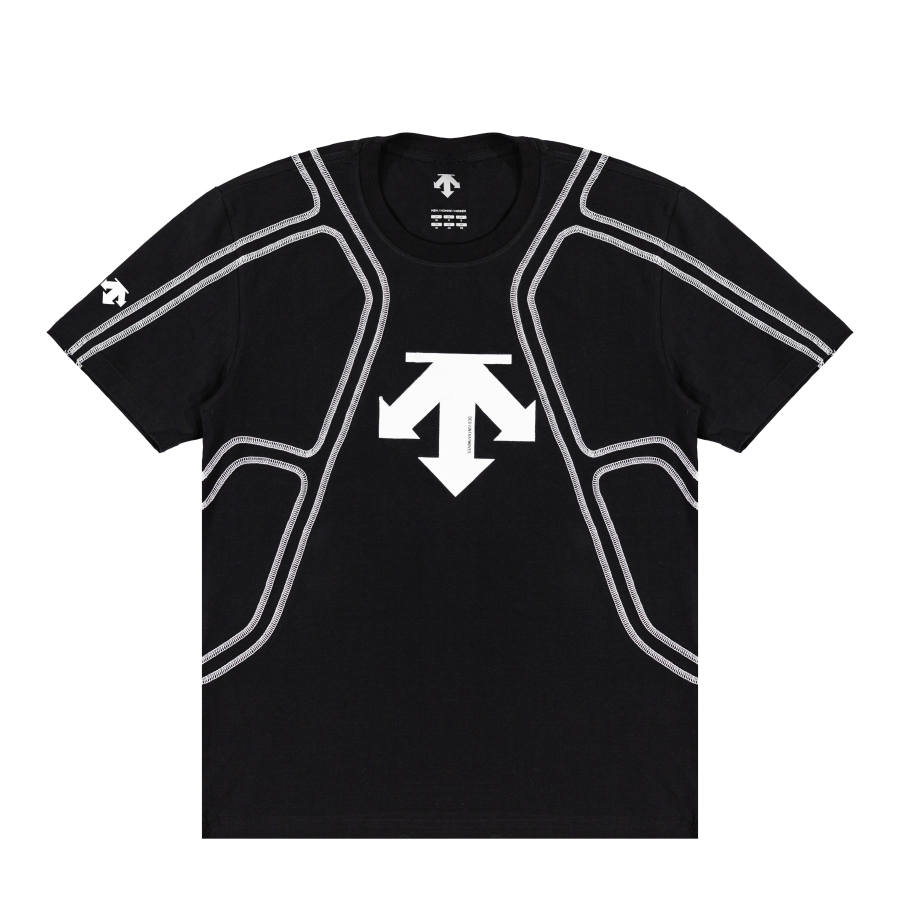 DESCENTE DESCENTE T Shirts Unisex Black Crew Neck Moderate
