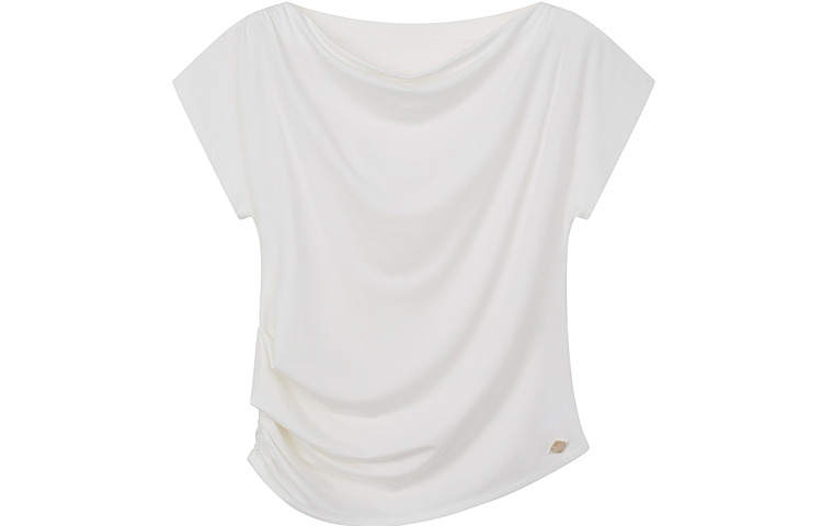 Teenie Weenie T Shirts Women's Ivory White Crew Neck Moderate Straight Fit