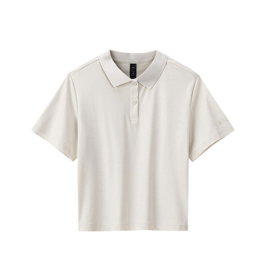 Anta Short Sleeved Polo Shirt Women's Numbers Mist Gray
