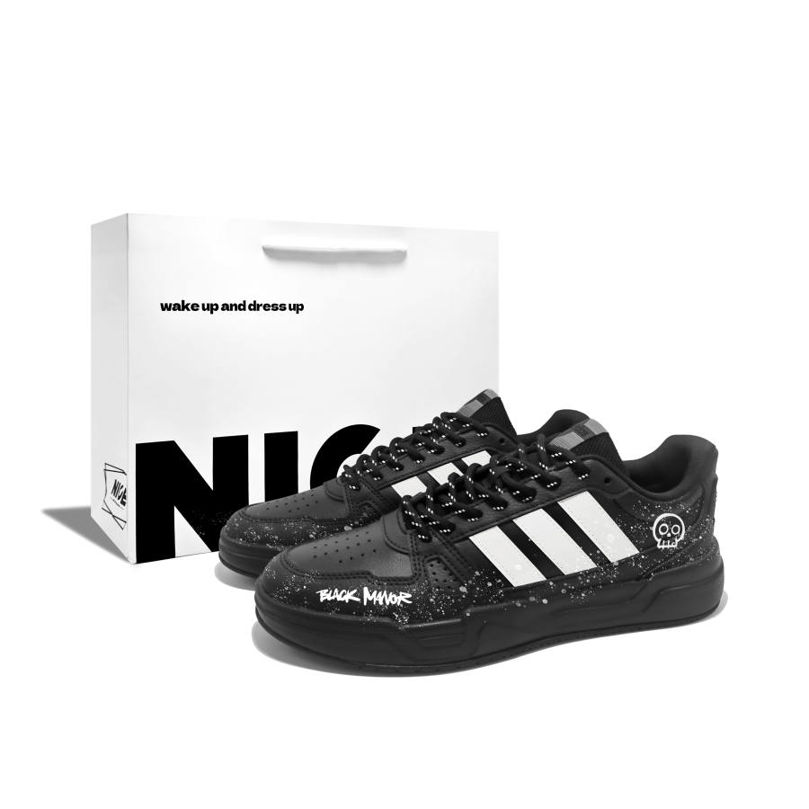 Adidas Adidas LITE BALLER Skull R Synthetic Leather Low top Skateboard Shoes Unisex Black White