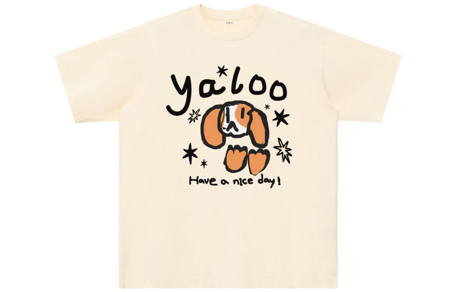 YALU T Shirts Unisex Apricot Crew Neck Moderate Straight Fit