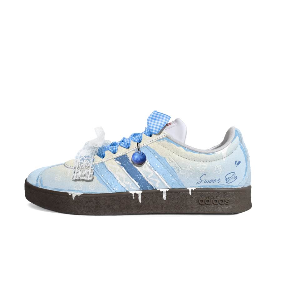 Adidas Adidas VL COURT 2.0 Cushioning Abrasion Resistant Low top Skateboard Shoes Unisex Blue