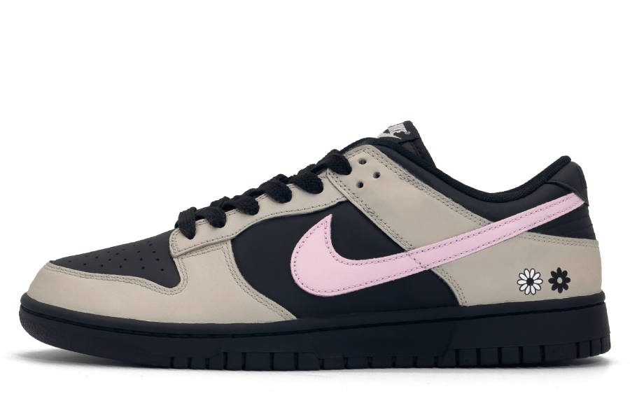 Nike Nike Dunk Guava Party Leather Slip Resistant Abrasion Resistant Low top Skateboard Shoes Men's Beige Black Pink