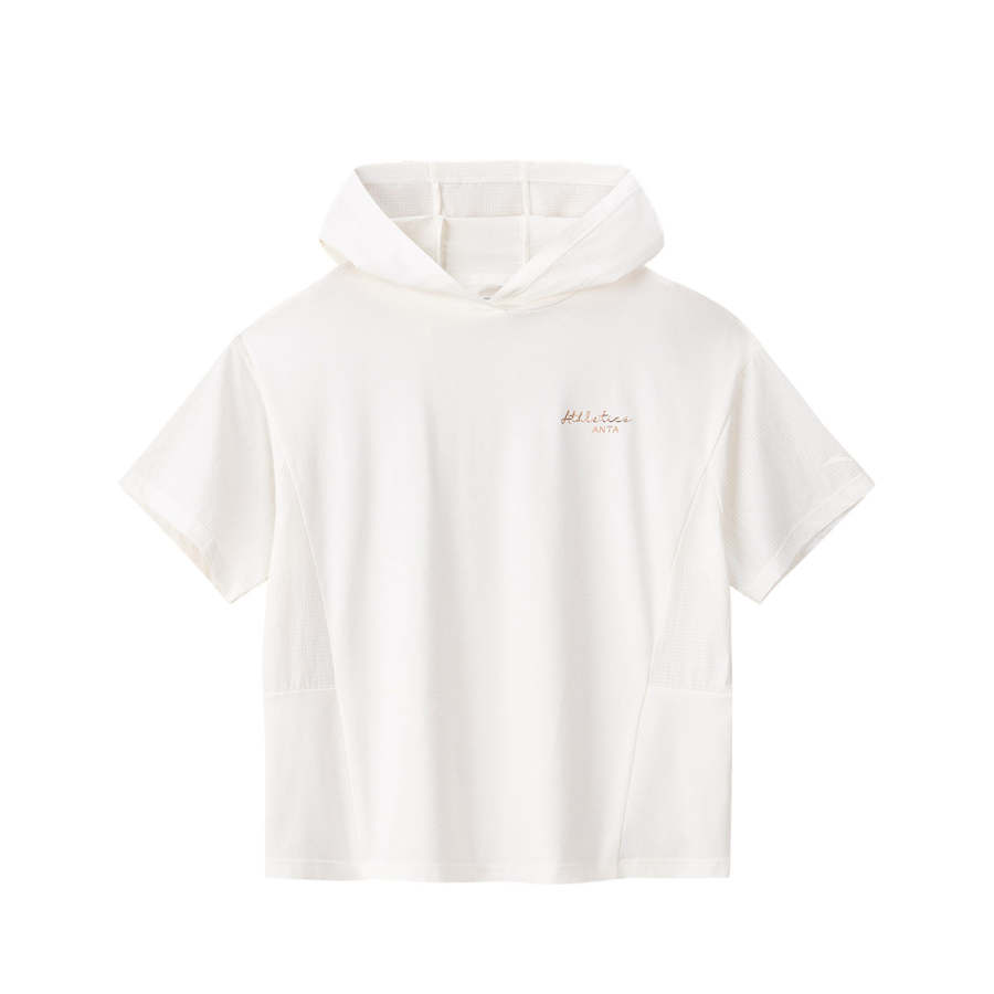 Anta Short Sleeved Knitwear Women's Papyrus White