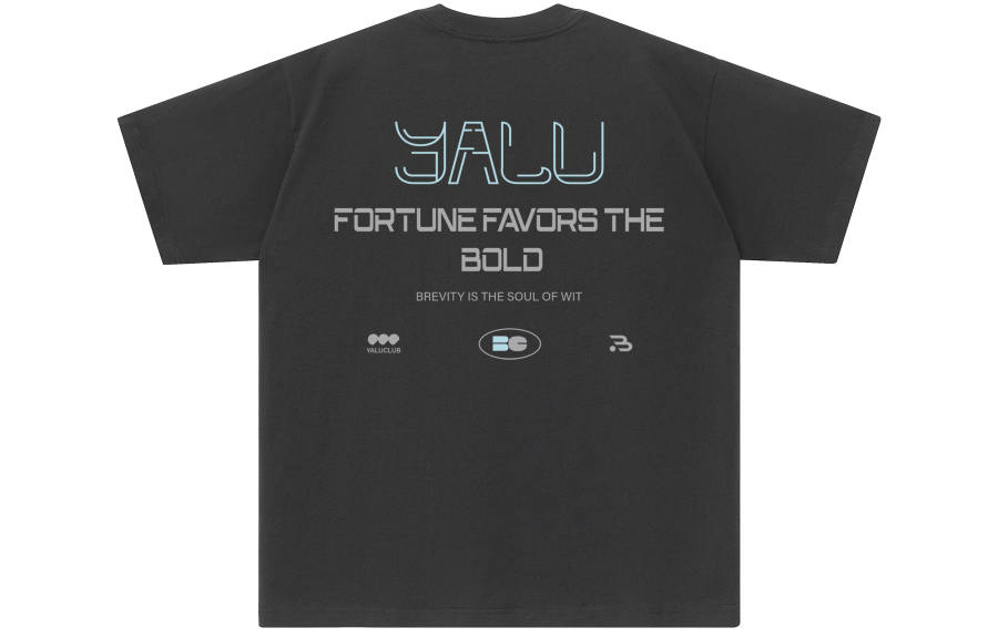 YALU T Shirts Unisex Dark Gray Crew Neck Moderate Straight Fit