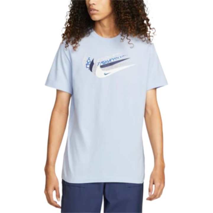 Nike Nike Swoosh T Shirts Men's Light Sea Blue Crew Neck