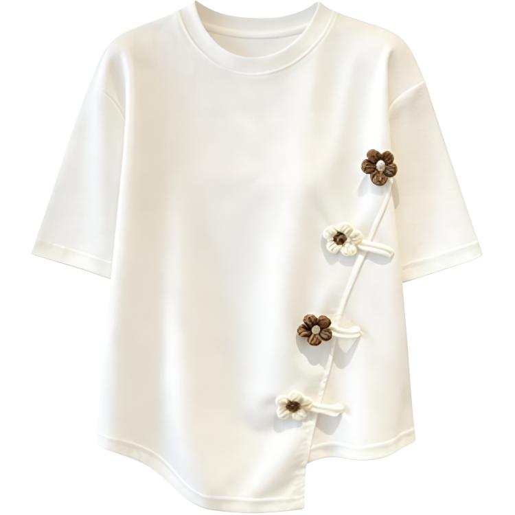 DUSHE T Shirts Women's Crew Neck Moderate Straight Fit