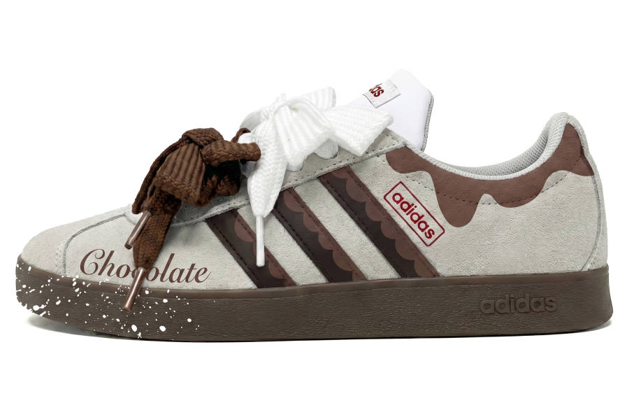 Adidas Adidas VL COURT 2.0 Cushioning Abrasion Resistant Low top Skateboard Shoes Unisex Gray Brown