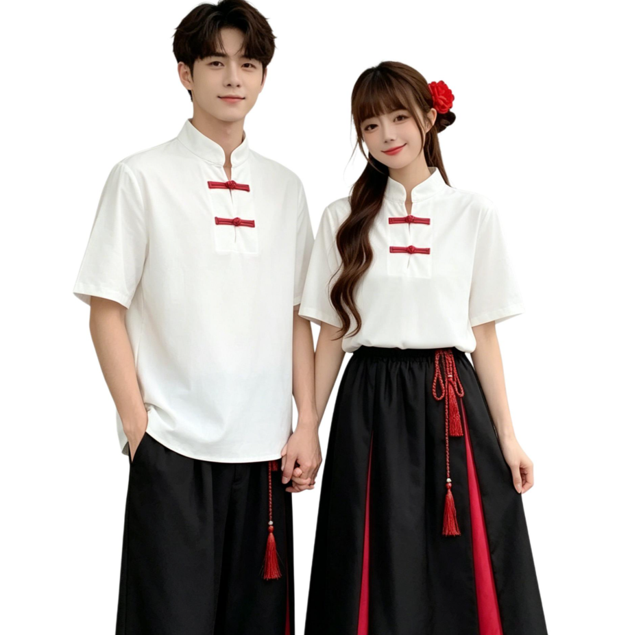Lnga Landgre Couple Sets Unisex Stand Collar Moderate Mid Length