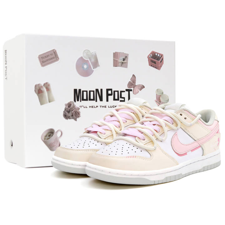 Nike Nike Dunk Soft Candy Heartbeat Box Lightweight, Breathable, And Slip Resistant Low top Skateboard Shoes Women's